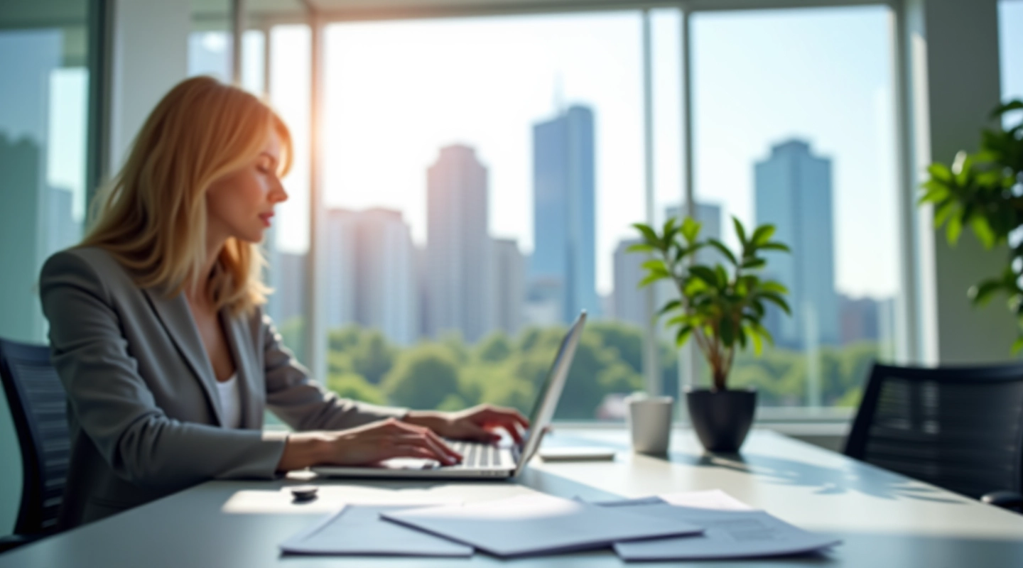 FeeBuddy Audit Ltd team workspace with modern office setup and financial documents